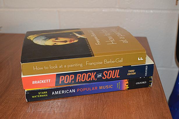 An example of books used in current and past Fine Arts courses.