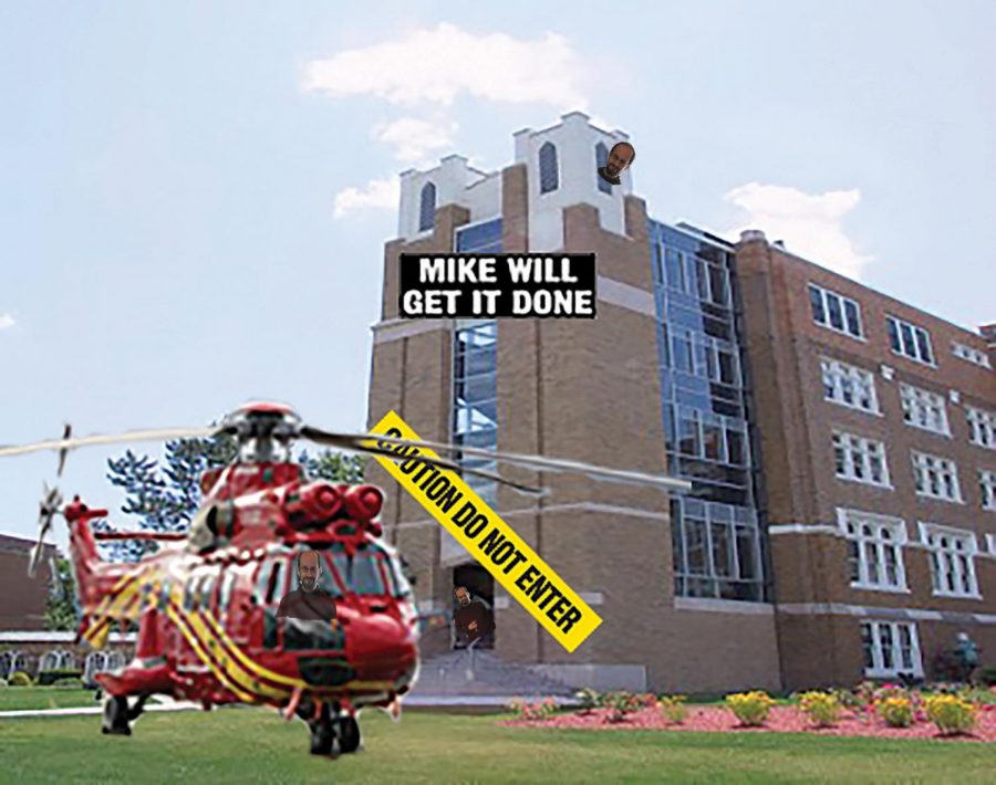 

Bloomberg’s helicopter landed outside of the future site of the new helipad. He approved the plans to knock down Mercy Hall for the helipad, which will allow students easier access to traveling.

Photos from Google Images
