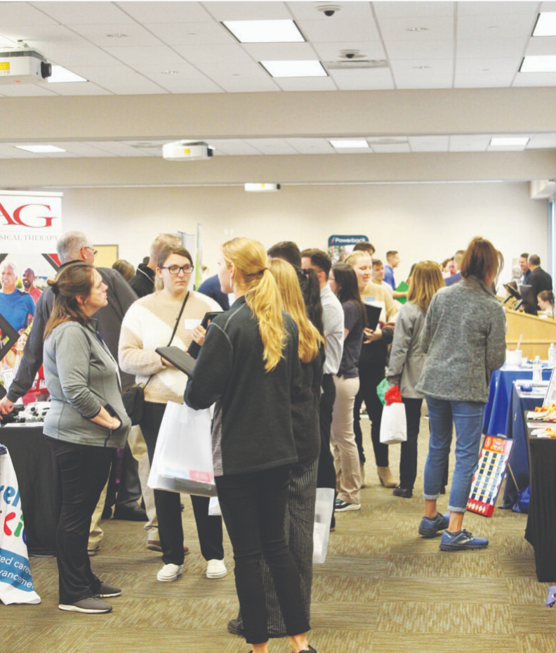 Students attend the Insalaco Center for Career and Professional Development Healthcare Networking fair on Nov. 17, 2023.
